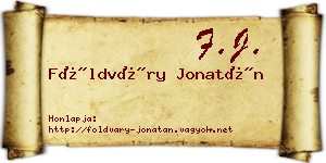 Földváry Jonatán névjegykártya